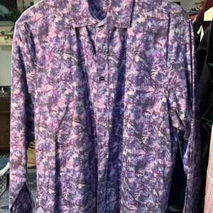 Robert Graham Kaleidoscope Purple & Blue Long-Sleeve Button-Up Shirt SZ XL